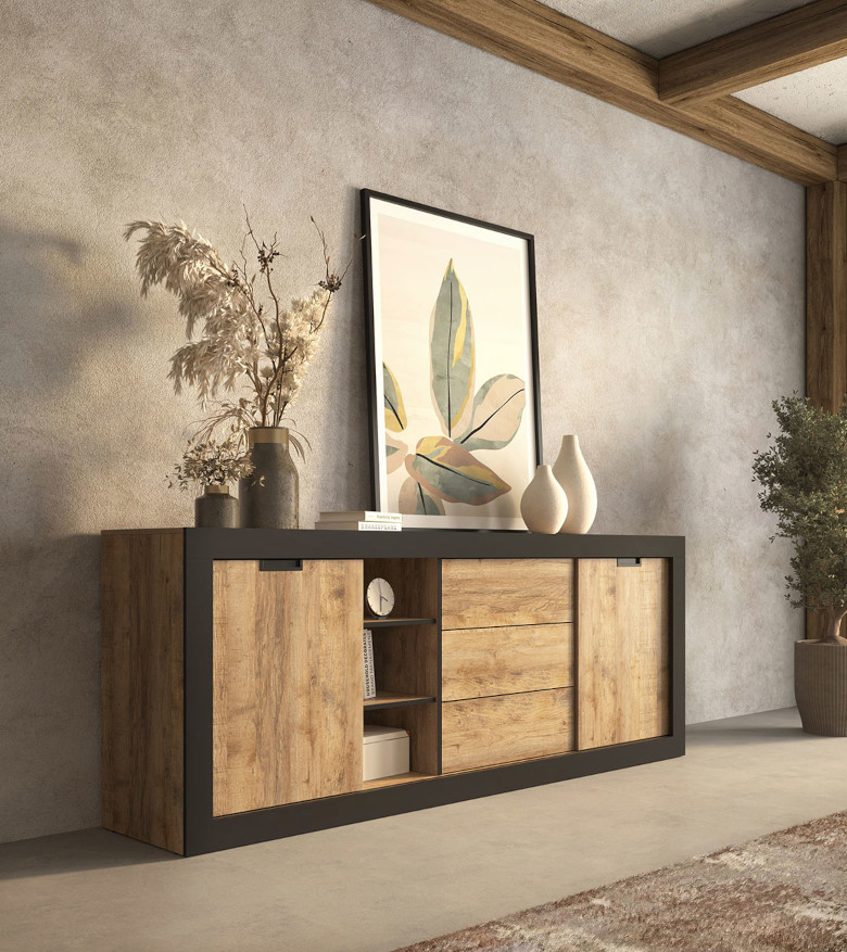 Komoda Trudo 25 dub Samdal černá