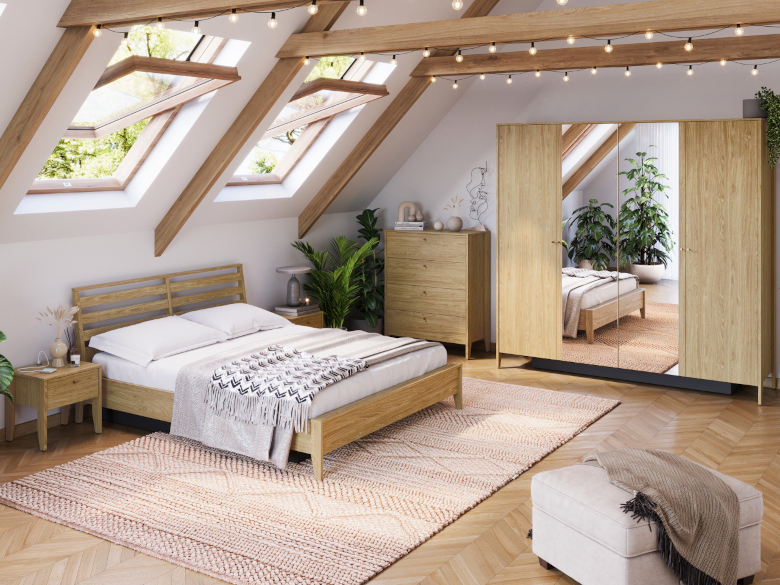 útulná ložnice 1 olejovaný dub