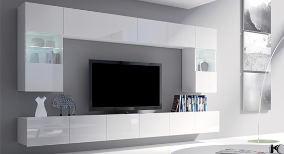 Bílý nábytek do obývacího pokoje