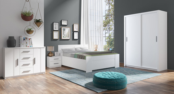 Ložnice v půvabném stylu glamour